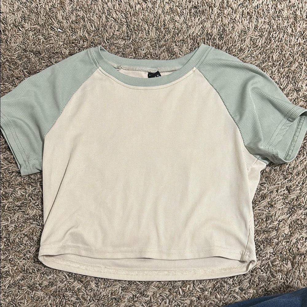 Two-Tone Short Sleeve Top